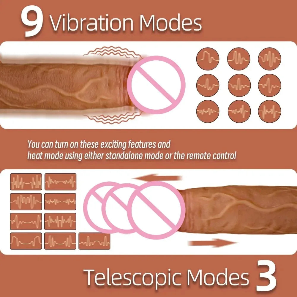 Telescopic  Vibrator Dildo for APP