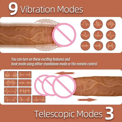 Telescopic  Vibrator Dildo for APP