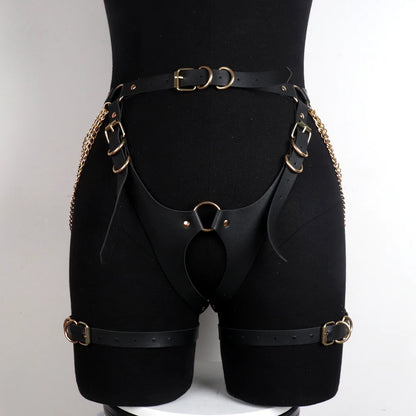 Leather Harness Body Bondage Lingerie Leg Strap Suspenders