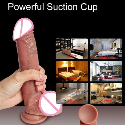 Realistic Dildo Vibrator with Heating Thrusting